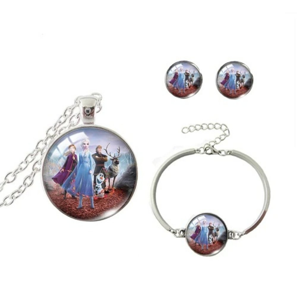 "Frozen" Handmade Jewelry Set with Anna, Elsa, Kristoff & Sven